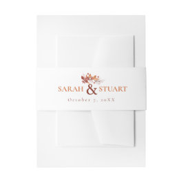 Eleganter Herbstton Terracotta Wedding Einladungsbanderole