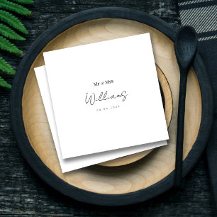 Eleganter Herr und Frau Hochzeiten: Moderne Briefi Serviette