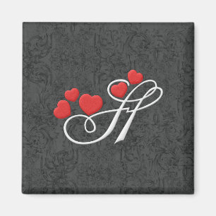Eleganter Herzbuchstabe H Magnet
