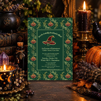 Eleganter Hexen-Whimsigoth-Halloween Einladung