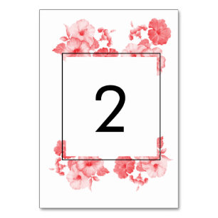 Eleganter Hibiskus Hochzeit Tischnummer