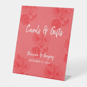 Eleganter Hibiskus Hochzeitskarten und Geschenke Sockelschild