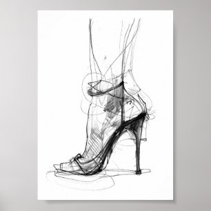 Eleganter High Heel Foot - femininer Stil Poster