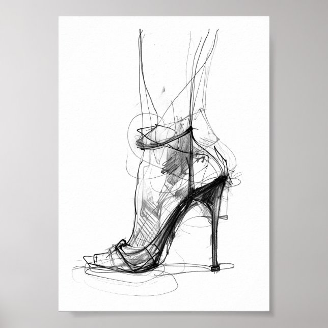 Eleganter High Heel Foot - femininer Stil Poster