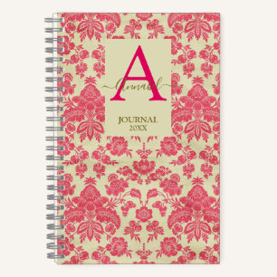 Eleganter Himbeerdamast, inspiriert mit Mustern Ed Notizbuch