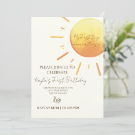 Eleganter Himmelgelber Sonnen Geburtstag ohne Gesc Einladung