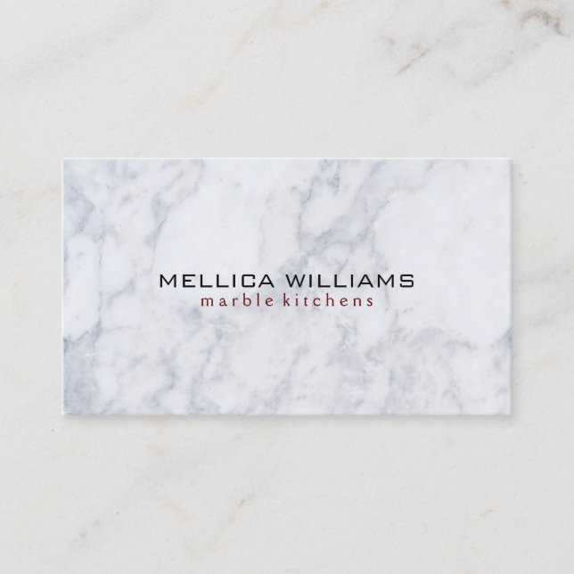 Eleganter Hintergrund aus weißem Marmor Visitenkarte (Vorderseite)