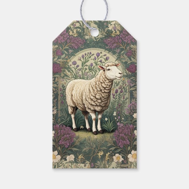 Eleganter Hintergrund der Schaflavendel Geschenkanhänger (Vorderseite)