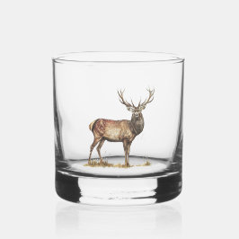 Eleganter Hirschjagd Stag Individuelle Name Whiskyglas