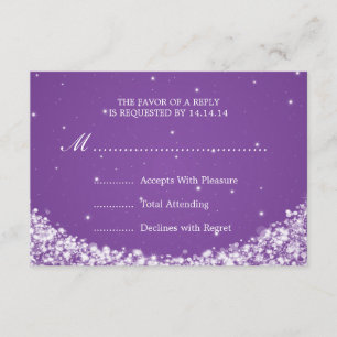 Eleganter Hochzeit UAWG Stern-Schein lila RSVP Karte