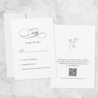 Eleganter hochzeitlicher einfacher, moderner QR-Co