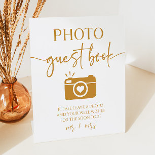 Eleganter Hochzeitsfoto-Gästebuch-Tisch Sockelschild