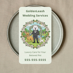 Eleganter Hochzeitshund-Sitter Hochzeits-Hundebetr Visitenkarte