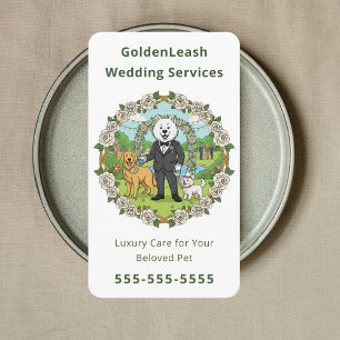 Eleganter Hochzeitshund-Sitter Hochzeitsbegleiter  Visitenkarte