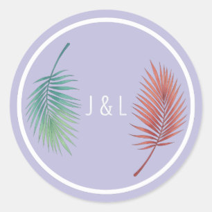 Eleganter Hochzeitsklassiker stilisiertes "J & L"  Runder Aufkleber