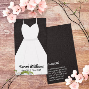 Eleganter Hochzeitsplaner für Schwarze und Weiße V Visitenkarte