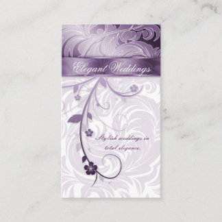 Eleganter Hochzeitsplaner Lila Blumenleaf Visitenkarte
