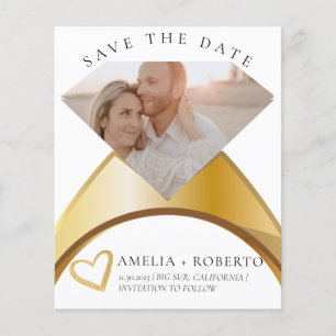 Eleganter Hochzeitsring Save the Date Fotokarte Flyer
