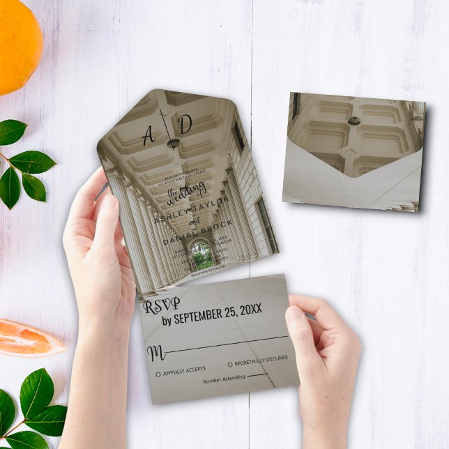 Eleganter Hochzeitssaal Empfang Hochzeit in einem All In One Einladung (Von Creator hochgeladen)