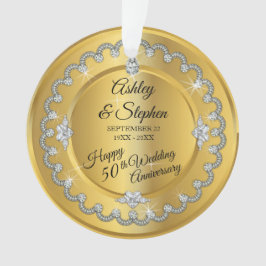 Eleganter Hochzeitstag der Golddiamant-50. Ornament
