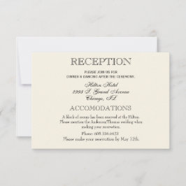 Eleganter Hochzeitstag Empfang Einfach traditionel RSVP Karte