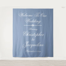 Eleganter Hochzeitstag Individuelle Name Dusty Blu
