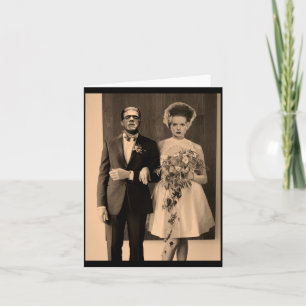 Eleganter Hochzeitstag - Monster Halloween-Auftrit Karte