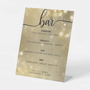 Eleganter Hochzeitstil-Bar Signature-Cocktail Sockelschild