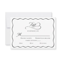 Eleganter Hochzeitstil Wavy Frame Black