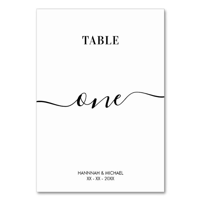 Eleganter Hochzeitstisch 1 Tischnummer (Rückseite)