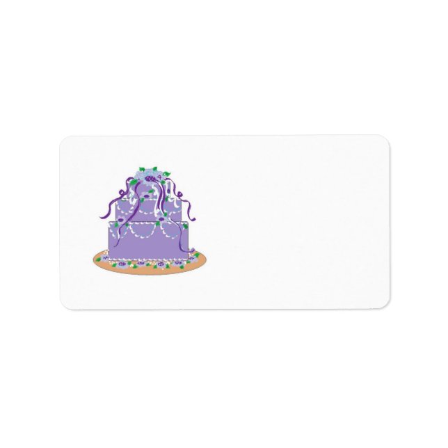 Eleganter Hochzeitstorte Adressaufkleber (Vorne)