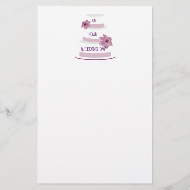 Eleganter Hochzeitstorte Briefpapier (Vorderseite)