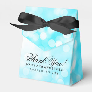 Eleganter Hochzeitturquoise Glitzer Lights Geschenkschachtel