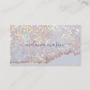 Eleganter holografischer Glam-Glitter-Makeup-Artis Visitenkarte