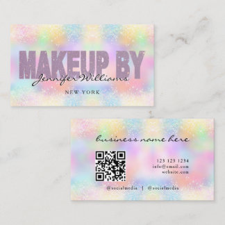 Eleganter holografischer Glitter-QR-Code-Makeup-Ar Visitenkarte