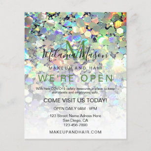 Eleganter holografischer Glitzer Makeup Artist Bla Flyer