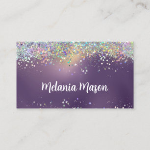 Eleganter holografischer Glitzer Makeup Artist Lil Visitenkarte