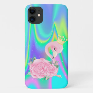 Eleganter holografischer süßer Babyflamingo Case-Mate iPhone Hülle