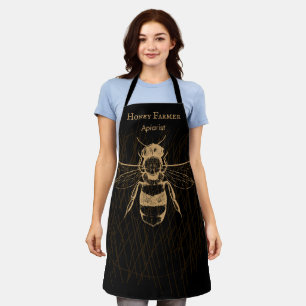 Eleganter Honey Bee Boho Black Gold Apiarist Schürze