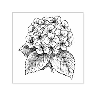 Eleganter Hortensien- und Blätter-Blumenstrauß Permastempel