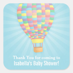 Eleganter Hot Air Balloon Baby Shower Sticker