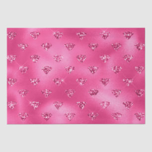 Eleganter Hot Pink Glitzer Diamonds Pattern Seidenpapier