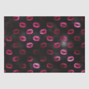 Eleganter Hot Pink und Schwarzer Glitzer Lipstick  Seidenpapier