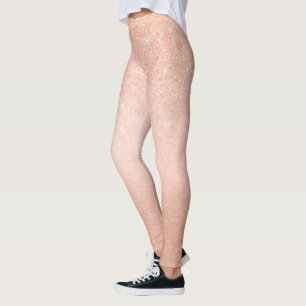 Eleganter hübscher Gradient Kupfergold-Rose Glitze Leggings