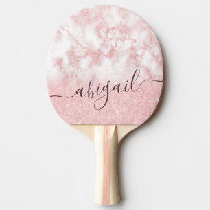 Eleganter hübscher Gradient Rose Goldmarmor Glitz Tischtennis Schläger