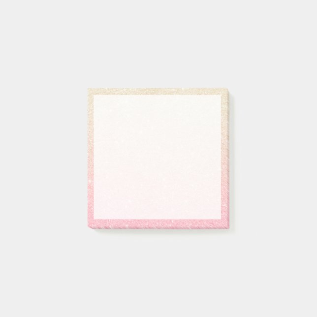 Eleganter hübscher Gürtelgraben Rose Gold Glitzer Post-it Klebezettel (Vorderseite)