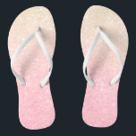 Eleganter hübscher Gürtelgradientengold-Glitzer Flip Flops<br><div class="desc">Stilvolle Imitate Rose Gold Glitzer Muster.</div>