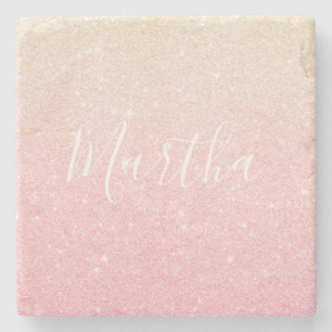 Eleganter hübscher Gürtelgradientengold-Glitzer Steinuntersetzer