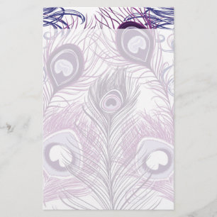 Eleganter hübscher lila Pfau-Feder-Entwurf Briefpapier
