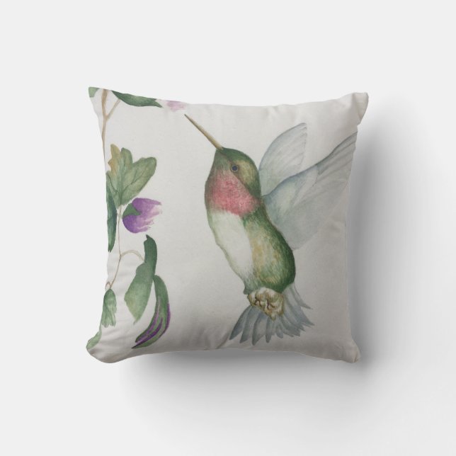 Eleganter Hummingbird Garden Kissen (Vorderseite)